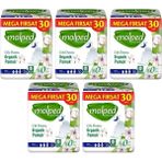 Molped Pure Soft 30'lu Gece Ultra Pedler 5 Paket Cilt Dostu Organik Pamuk ile Gün Boyu Konfor