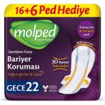 Molped Supernight Gece Ped 22 Adet Ultra İnce Rahatlık ve Sızıntı Önleyici Teknoloji - 1