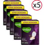 Molped Supernight Hijyenik Ped 16'lı Süper Gece Ekonomik Paket 5 Adet Sızıntı Önleyici Teknoloji
