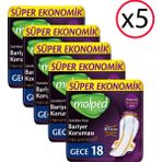 Molped Supernight Hijyenik Ped Gece Süper Ekonomik 18'li (5 Adet)
