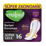 Molped Supernight Süper Gece Süper Ekonomik 16'lı Hijyenik Ped