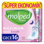 Molped Ultra Gece Ped 16 Adet Sızıntı Önleyici Teknoloji ile Gün Boyu Konfor Sağlar
