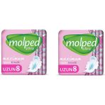 Molped Ultra Hijyenik Ped Uzun 8'li x 2 (16 Adet)