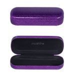 Molshine bling Sert Kabuk PU Deri Gözlük Kılıfı, Taşınabilir Parlak Gözlük aynası Erkek Kadın Kız Seyahat Çalışma Çalışması (Mor)