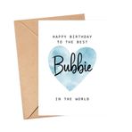 MoltDesigns Happy Birthday To The Best Bubbie In The World Card - Bubbie Doğum Günü Kartı - Bubbie Kartı - Babalar Günü Hediyesi - Doğum Günü Kartı