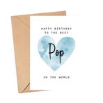 MoltDesigns Happy Birthday To The Best Pop In The World Card - Pop Doğum Günü Kartı - Pop Kart - Babalar Günü Hediyesi - Doğum Günü Kartı