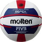 Molten Europe Ball-V5B5000-DE plaj voleybol topu, beyaz/mavi/kırmızı, 5