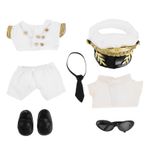 MOLUCKFU Replaceable Doll Pilot Outfit With Captain Accessories For Plush Toys Soft Stylish Costume For Interactive Role Play And Display