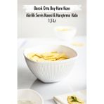 Molvea Akrilik Barok Beyaz Orta Boy Kare Meyve & Salata Kasesi & Karıştırma Kabı / 1,5 L