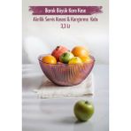 Molvea Akrilik Barok Büyük Kare 3,3 Litre Meyve & Salata Kasesi & Karıştırma Kabı - Mürdüm