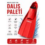 MOLYS EASY FIN DALIŞ PALETİ (Yüzücü Paleti) – Güçlü İtiş, Hafif ve Konforlu Kullanım (Kırmızı, XL 44-45)