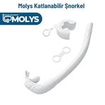 MOLYS FLEX FOLD KATLANABİLİR ŞNORKEL – Hafif, Taşınabilir ve Konforlu Kullanım Yer Kaplamaz (Buz Beyazı)