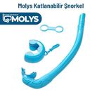MOLYS FLEX FOLD KATLANABİLİR ŞNORKEL – Hafif, Taşınabilir ve Konforlu Kullanım Yer Kaplamaz (Okyanus Mavisi)