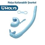 MOLYS FLEX FOLD KATLANABİLİR ŞNORKEL – Hafif, Taşınabilir ve Konforlu Kullanım Yer Kaplamaz (Safir Mavi)
