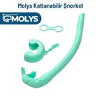 MOLYS FLEX FOLD KATLANABİLİR ŞNORKEL – Hafif, Taşınabilir ve Konforlu Kullanım Yer Kaplamaz (Tropik Turkuaz)