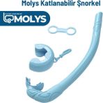 Molys Katlanabilir Şnorkel – Hafif, Taşınabilir ve Konforlu Kullanım Yer Kaplamaz - Açık Mavi