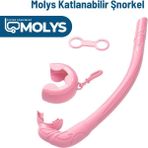 Molys Katlanabilir Şnorkel – Hafif, Taşınabilir ve Konforlu Kullanım Yer Kaplamaz - Pembe