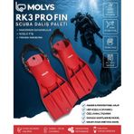 MOLYS RK3 PRO FIN SCUBA DALIŞ PALETİ, Ateş Kırmızısı, XS-S / 35-38