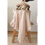 Mom Cherie %100 Pamuk Müslin Fırfırlı Bebek Battaniyesi – 90X100CM 4kat Müslin Yumuşak Bebek Örtüsü - Bej - 90 x 100 cm