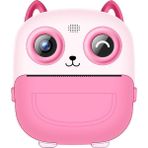 Mom Chooses Baby Favorite S5 2,4 Inç Hd Çift Lensli Karikatür Çocuk Anında Baskı Kamerası Mp3 Çalar Video Kaydedici, 32G Hafıza Kartı + Kart Okuyucu ile - Pembe (Yurt Dışından)