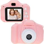 Mom Chooses Baby Favorite X2 Çocuk Kamerası 1080P Çocuk Video Kamera Çift Kamera Tasarımlı Kamera Oyuncak Destekleyen 32GB Hafıza Kartı-Pembe (Yurt Dışından)