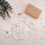 Momand Design Hastane Çıkışı Müslin Tulum Seti - 0 - 3 Ay - Bej