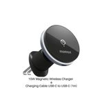 Momax Q.mag Mount5 15w Magnetic Wireless Şarjlı Araç Telefon Tutucu Usb-c To Usb-c Cable