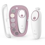Momcozy Bebek tırnak törpüsü elektrikli, şarj edilebilir bebek tırnak makası, gece lambalı nazik bebek tırnak makası, elektrik, 7 taşlama kafası yedek pedleri, pembe