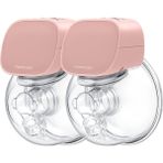 Momcozy Giyilebilir Göğüs Pompası, Çiftli Göğüs Pompaları, Taşınabilir 2 Adet 2 Modlu ve 5 Seviyeli Elektrikli Göğüs Pompaları - 24MM - Pembe