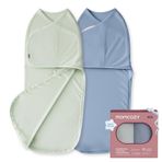 Momcozy Yeni Doğanlar için Kundaklar, 0-3 Aylık Bebekler için Uygun Sessiz Bağlayıcı, Yeni Ebeveyn Dostu Kundak Çuvalı, İkilme Refleksini Azaltır, Yenidoğan Erkek Kız Kayıt Temelleri, 2'li Paket