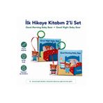 Momely İlk Hikaye Kitabım 2'li Set- Good Morning & Good Night Baby Bear Hışırtılı Bez Kitap Aynalı ve Hareketli Karakterli Duyusal Oyuncak 0-3 Yaş