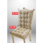 MoMMe 4'lü Kombin Arkalıklı Pofidik Kare Sandalye Minderi 40 X 85 cm SÜTLÜ KAHVE