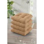 MoMMe SANDALYE MİNDERİ 45X45 CM OVAL KÖŞELİ BAĞCIKLI 4 ADET