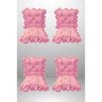 MoMMe Sırtlı Saçaklı Sandalye Minderi 40x85 Cm PEMBE Renk
