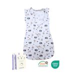Mommyslab 0-4 Ay Yeni Sezon Desenli Renkli Çıtçıtlı Fermuarlı Tulum Kundak% 100 PAMUK (OEKO TEX CIF BELGELİ) Animals Ekru MLTK1