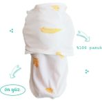 Mommyslab Yeni Sezon 0-4 Ay Desenli Renkli Cırtlı Hazır Bebek Kundak - Pamuk Kundak %100 Pamuk - Krem