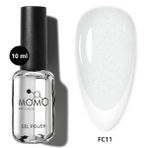 Momo Professional Kalıcı Oje için French Cover Rubber Base Coat FC11, Işıltılı Rakı Beyazı, 10 ml