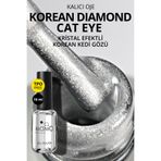 MOMO professional Korean Diamond Cat Eye Gel Polish, Kristal Efektli Manyetik Kedi Gözü Kalıcı Oje, DC00 Clear Silver,