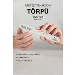 Momo Professional Protez Tırnak Kağıt Törpü, 100/180 Düz Oval Beyaz Tırnak Törpüsü
