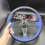 Momo Spor Direksiyon 32Cm Mavi Siyah-Yarış Spor Direksiyonu