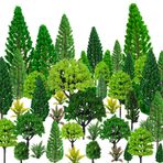MOMOONNON Model Ağaçlar 1.1-5.1 inç Karışık Diorama Yeşil Model Tress Renkli Çim Mimari El Sanatları için Mini Ağaçlar Yapı Modeli Demiryolu Manzarası Peyzaj Malzemeleri (Stil 01)