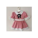 Moms And Babies Kız Çocuk Bebek Pembe Fistolu Vintage Elbise 0-5 Yaş
