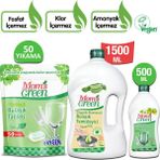 Mom's Green 3'lü Set-50'li Bulaşık Makinesi Tableti - 1500 ml Aloeveralı Elde Bulaşık Temizleyici- Bulaşık Parlatıcısı