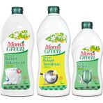 Mom's Green 3'lü Set Bitkisel Bulaşık Makinesi Jeli 750 ml + Elde Bulaşık Temizleyici Limon 750 ml + Bulaşık Parlatıcı 500 ml