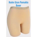 Mom's Lab Dondeza Kadın Uzun Paçalı Yüksek Bel Pamuklu Boxer Şort;Ten Xl/2Xl