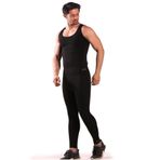 Mom's Lab Erkek Büyük Beden Yağ Yakan Zayıflatan Sauna Termal Takım Askılı Atlet Ve Tayt Takım;Siyah - Askılı Takım (Erkek) M
