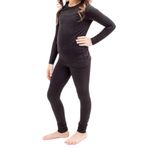 Mom's Lab Kız Çocuk Termal Alt-Üst Set Takım Siyah -20 +20 Derece;Siyah 11 Yaş