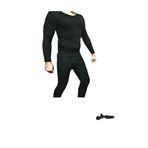 Momslab 4'lü Set Erkek Termal Set Termal Içlik Termal Tişört Termal Çorap Polar Bere (SİYAH / 3XL)