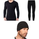 Momslab Askeri Siyah Termal Takım Polar Eldiven / Polar Boyunluk / Bere -20 +20 Derece Termal Koruyuculuk - 2XL