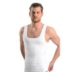Momslab Dikişsiz Göbek Toparlayıcı Erkek Atlet (Beyaz / 3XL)